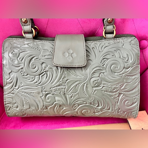 Patricia Nash Green Western Floral Embossed Leather Handbag New - Picture 8 of 8